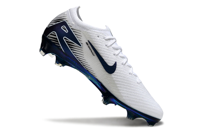 Chuteira Campo Nike Air Zoom Mercurial Vapor 16 Elite FG Branca e Azul