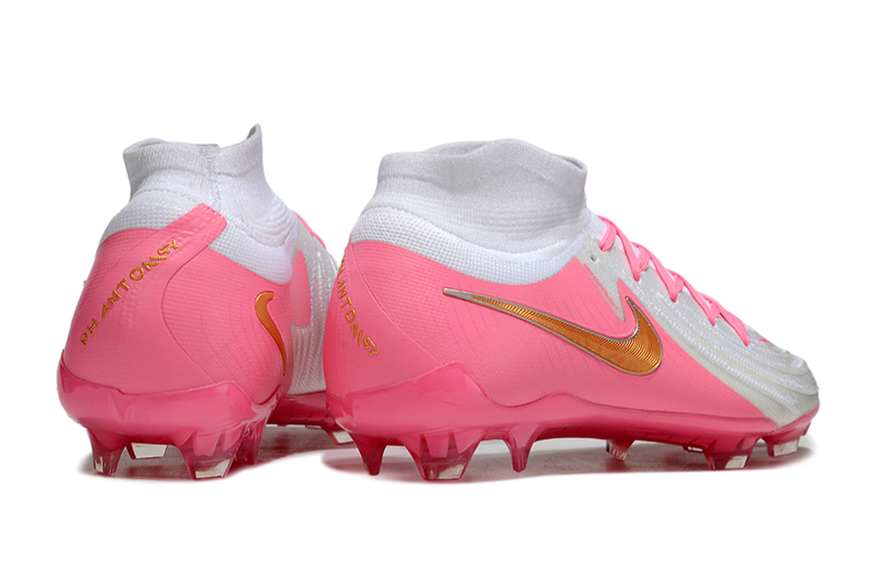 Chuteira Campo Nike Phantom Luna 2 Elite FG Branca e Rosa