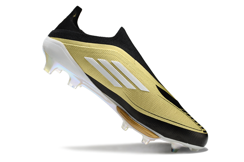 Chuteira Campo Adidas F50+ LL Messi FG Preto e Dourado "Triunfo Dorado Pack"