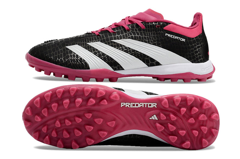 Chuteira Infantil Society Adidas Predator Elite TF Preta e Rosa "Predator 30"