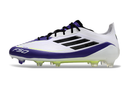 Chuteira Campo Adidas F50 FG Messi Branca, Roxa e Verde "Triunfo Estelar"