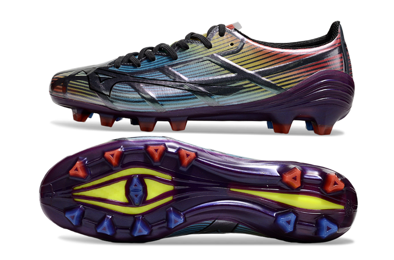 Chuteira Campo Mizuno Alpha FG Colorido "Camaleão"