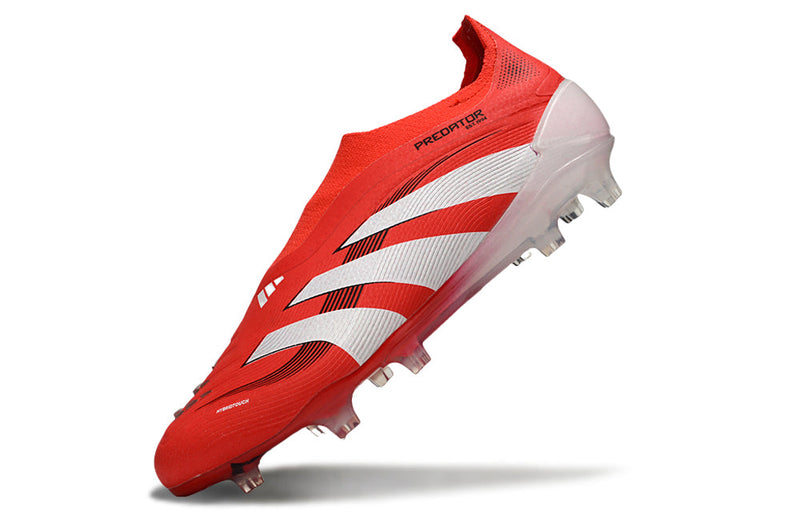 Chuteira Campo Adidas Predator LL Elite FG Vermelha e Branca "Pure Victory"