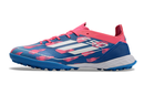 Chuteira Infantil Society Adidas F50 TF Azul e Rosa "Reemergence"