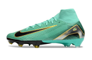 Chuteira Campo Nike Air Zoom Mercurial Superfly 10 Elite FG Verde, Preto e Dourado