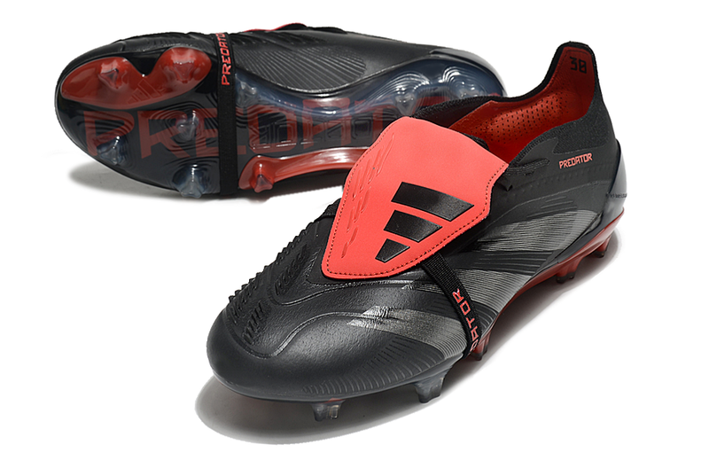Chuteira Campo Adidas Predator FT 30 Elite FG Preta e Vermelha