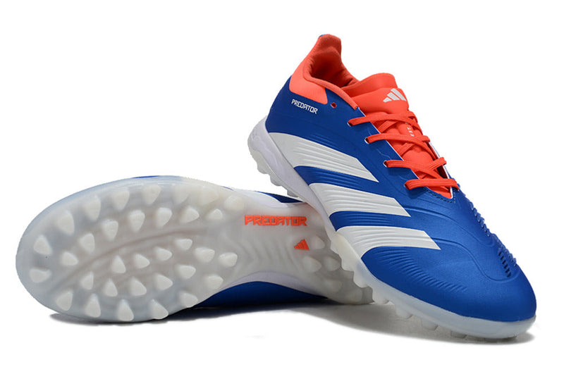 Chuteira Infantil Society Adidas Predator Elite TF Azul e Branco "Advancement Pack"