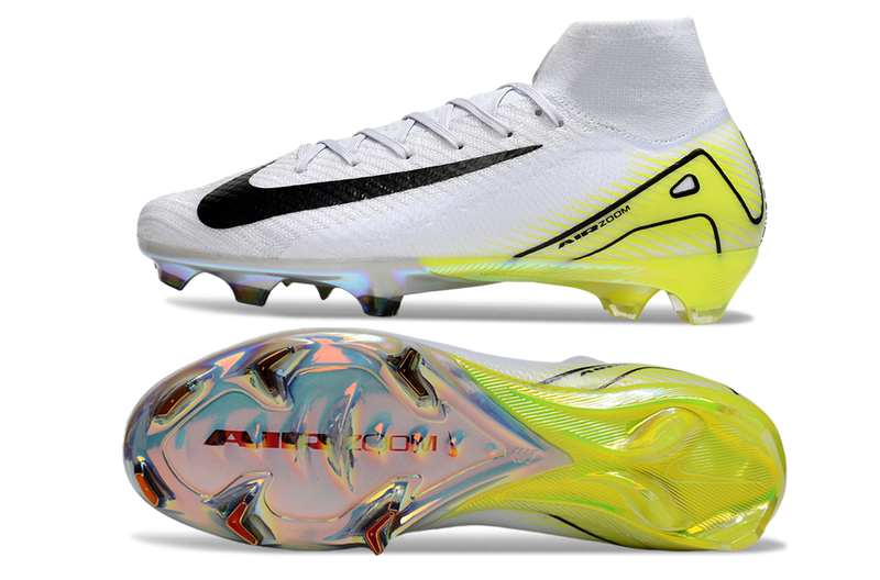 Chuteira Campo Nike Air Zoom Mercurial Superfly 10 Elite FG Cinza e Verde