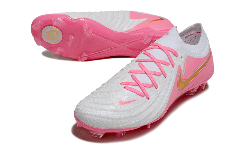 Chuteira Campo Nike Phantom GX 2 Elite FG Branca e Rosa