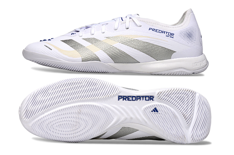 Chuteira Futsal Adidas Predator 24 Elite IC Branca e Azul "Polar Victory"