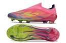 Chuteira Campo Adidas F50+ LL FG Rosa, Verde e Azul "Mystic Victory"