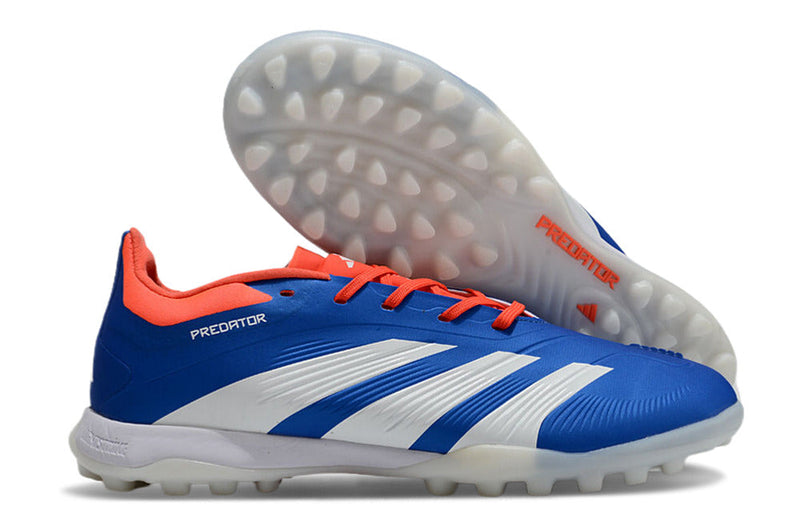 Chuteira Infantil Society Adidas Predator Elite TF Azul e Branco "Advancement Pack"