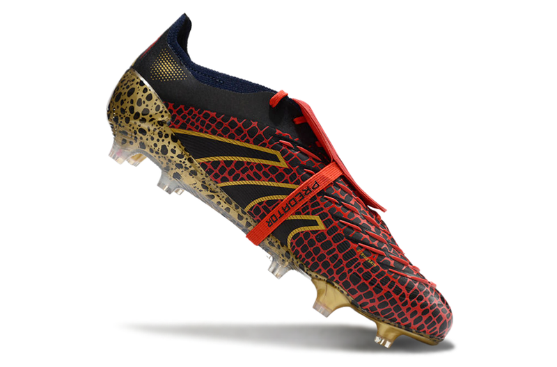 Chuteira Campo Adidas Predator FT 30 Elite FG Preta, Vermelha e Dourado