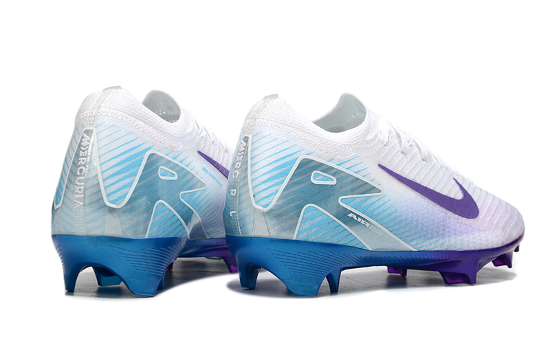 Chuteira Campo Nike Air Zoom Mercurial Vapor 16 Elite FG Branco, Roxo e Azul "Chromatic"