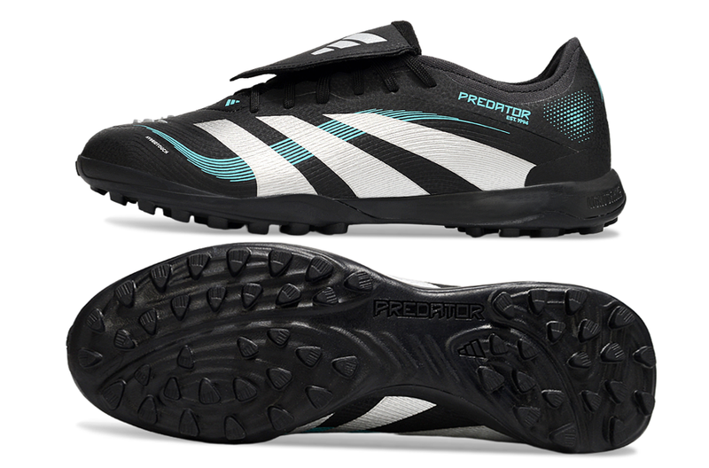 Chuteira Society Adidas Predator League Elite TF Preto, Branco e Verde