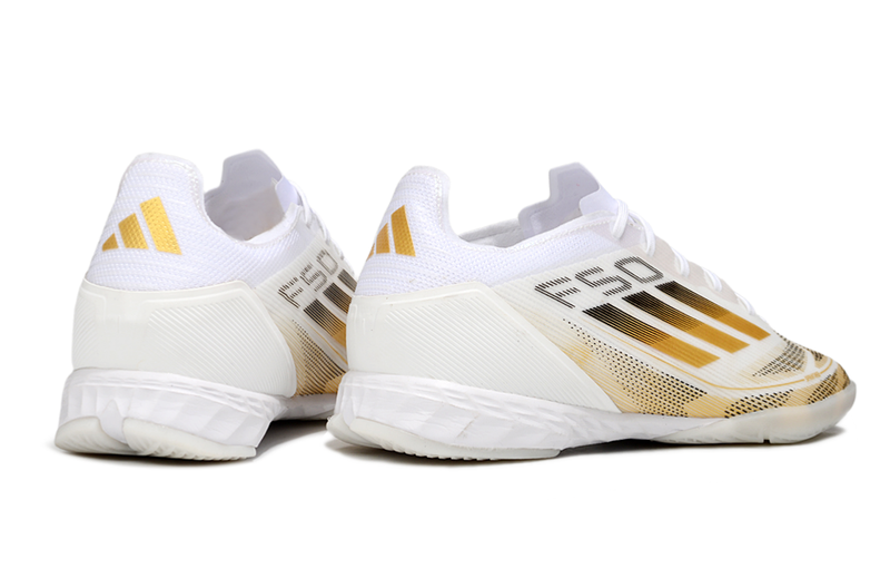 Chuteira Futsal Adidas F50 IC Branco e Dourado