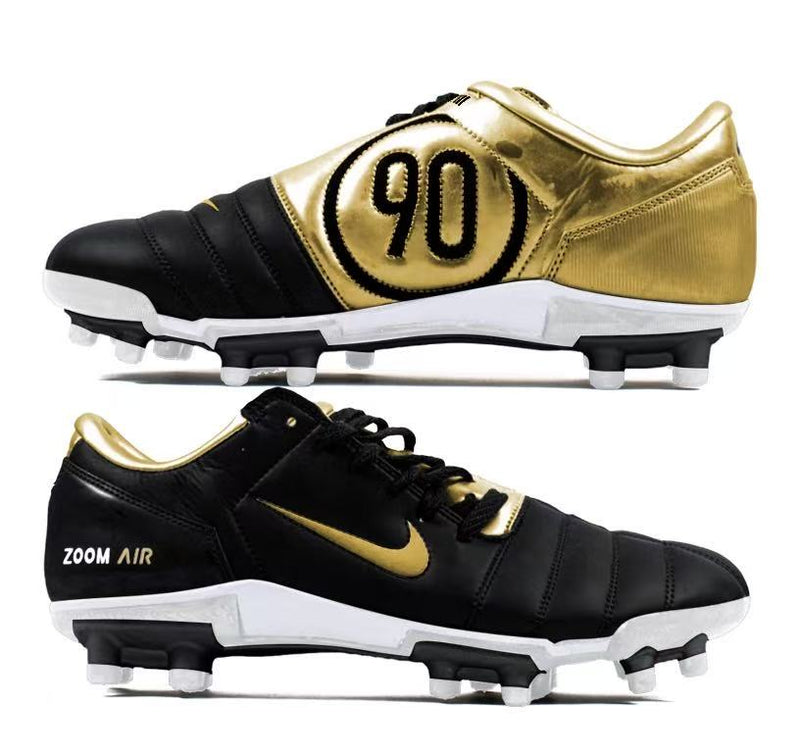 Chuteira Campo Nike Total 90 FG Preto e Dourado