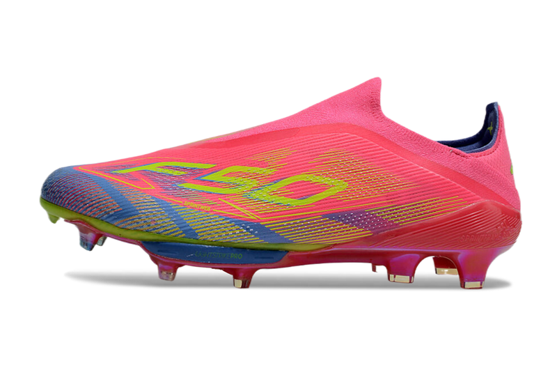Chuteira Campo Adidas F50+ LL FG Rosa, Verde e Azul