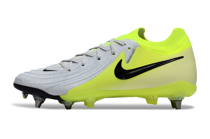 Chuteira Campo Nike Phantom GX 2 Elite Trava Mista Cinza e Verde
