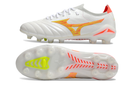Chuteira Campo Mizuno Morelia Neo 4 Beta FG Branca e Laranja