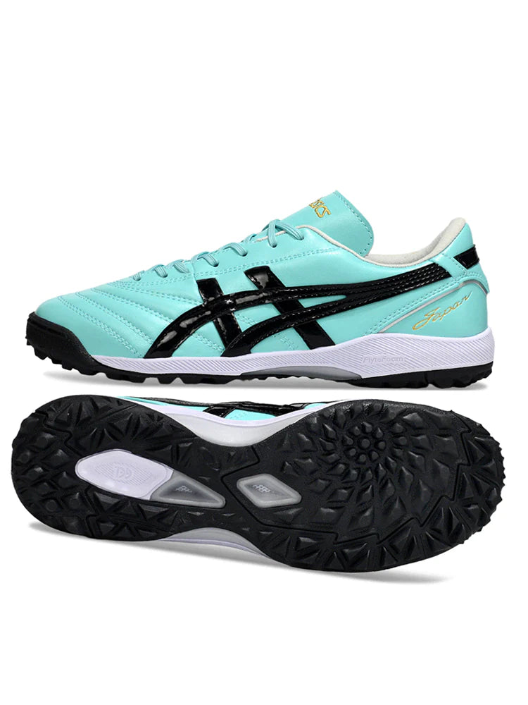 Chuteira Society Asics Japan TF Azul e Preto