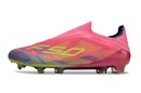 Chuteira Campo Adidas F50+ LL FG Rosa, Verde e Azul "Mystic Victory"