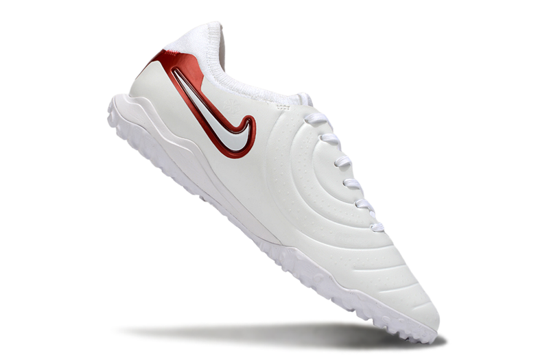 Chuteira Society Nike Tiempo Legend 10 Pro TF Branca e Vermelha