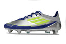 Chuteira Campo Adidas F50 Ponta de Aluminio Prata, Azul e Verde