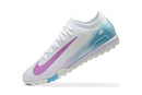 Chuteira Society Nike Air Zoom Mercurial Vapor 16 Elite TF Branca, Azul e Roxo