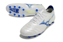 Chuteira Campo Mizuno Morelia Neo 4 Beta FG Branca, Azul e Verde