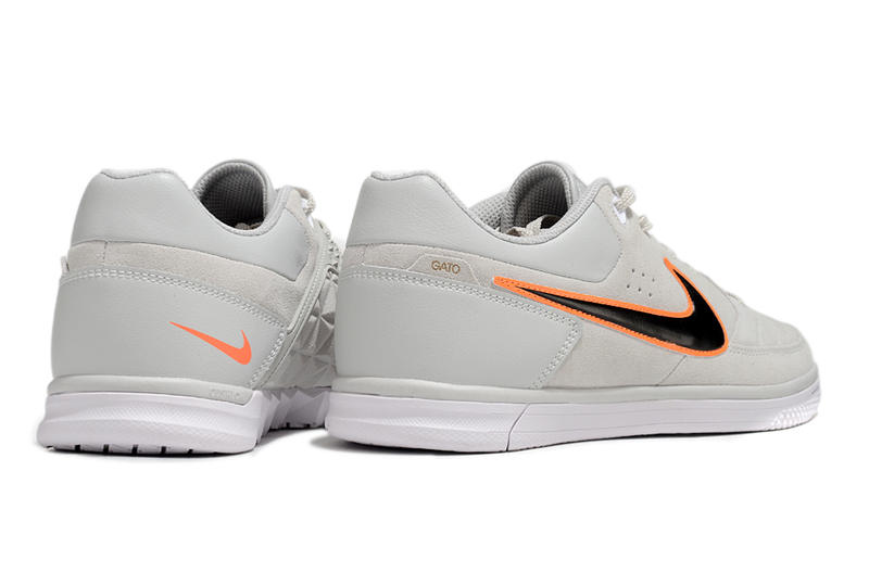 Chuteira Futsal Nike 5 StreetGato IC Branco, Preto e Laranja