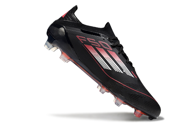 Chuteira Campo Adidas F50 FG Preto e Vermelho "Stealth Victory"
