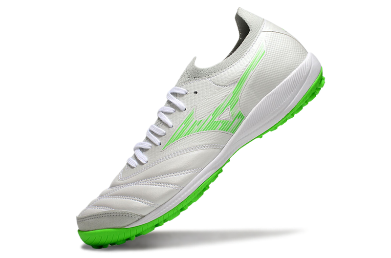 Chuteira Society Mizuno Morelia Neo Sala TF Branca e Verde