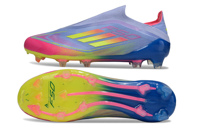 Chuteira Campo Adidas F50+ LL FG Rosa e Azul "Celestial Victory"