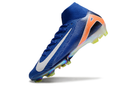 Chuteira Campo Nike Air Zoom Mercurial Superfly 10 Elite FG Azul, Branca e Laranja