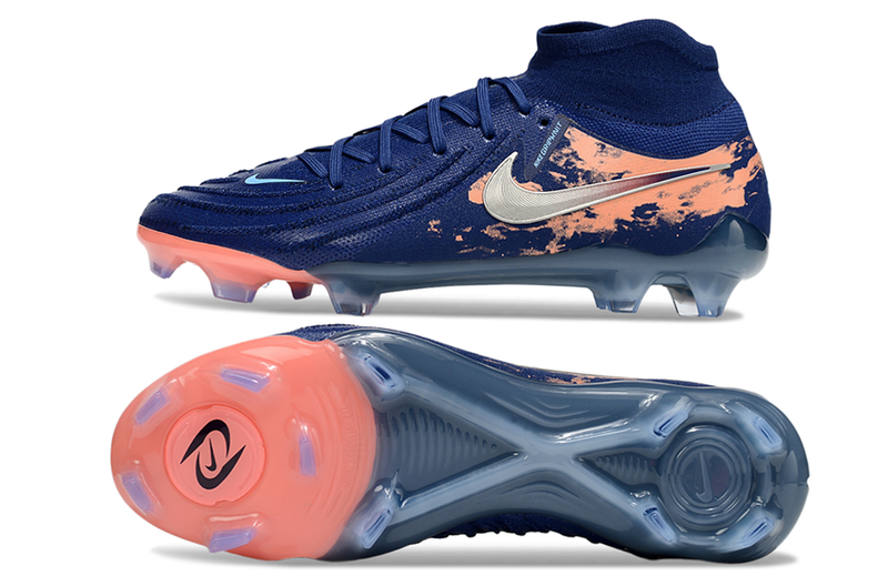Chuteira Campo Nike Phantom Luna 2 Elite FG Azul e Laranja