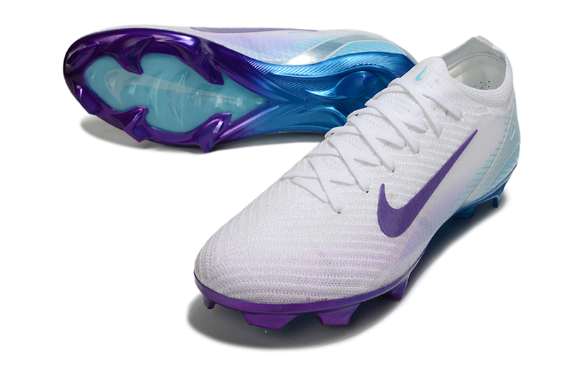 Chuteira Campo Nike Air Zoom Mercurial Vapor 16 Elite FG Branco, Roxo e Azul "Chromatic"