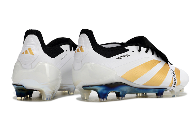 Chuteira Campo Adidas Predator FT 30 Elite FG Branca, Dourada e Preta