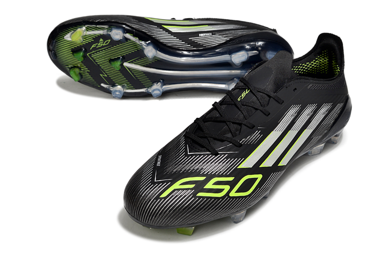 Chuteira Campo Adidas F50 FG Preta e Verde