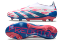 Chuteira Campo Adidas Predator LL Elite FG Branca, Azul e Rosa "Reemergence Pack"