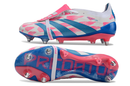 Chuteira Campo Adidas Predator Elite FT 30 Ponta de Aluminio Branca, Azul e Rosa "Reemergence Pack"