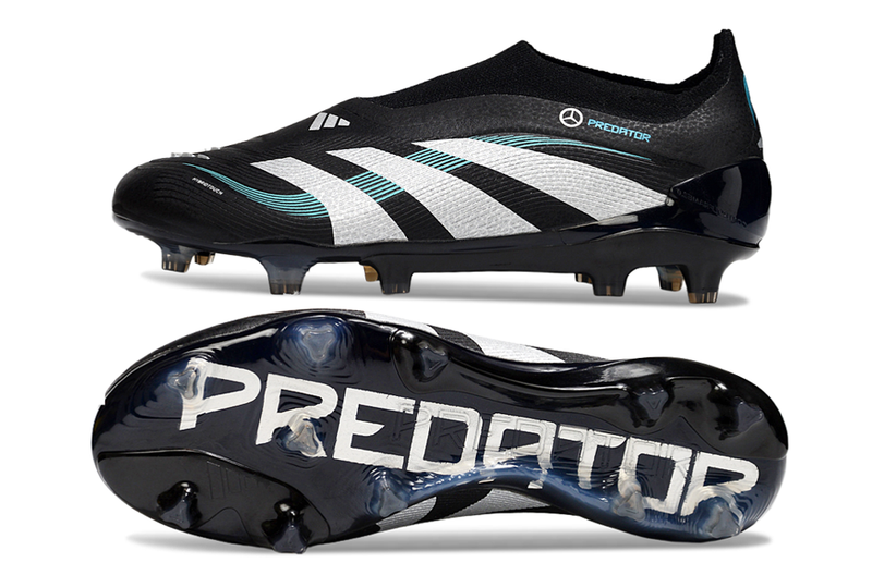 Chuteira Campo Adidas Predator LL Elite FG Preto, Branco e Azul