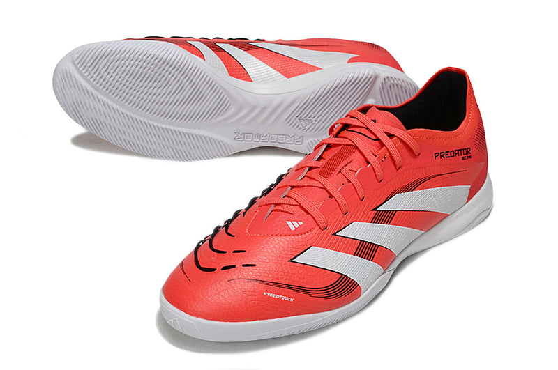 Chuteira Futsal Adidas Predator 24 Elite IC Vermelha e Branca "Pure Victory"
